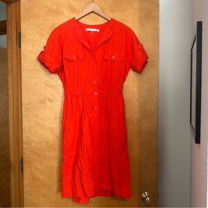 Trina Turk Bright Red Collared Blouse